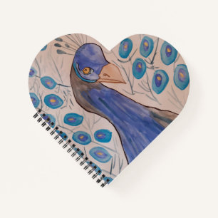 Peacock Blue Heart Notitieboek