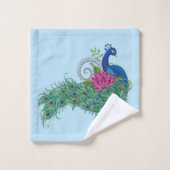 Peacock Blue Lotus Fleur Henné (Gant de toilette)