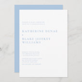 Peacock Blue Modern Wedding Invitation Kaart (Voorkant / Achterkant)
