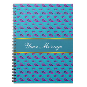 Peacock Blue Paisley Notitieboek