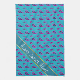 Peacock Blue Paisley Theedoek