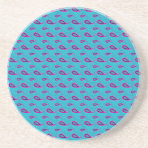Peacock Blue Paisley Zandsteen Onderzetter