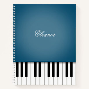 Peacock Blue Piano Music Clavier Carnet personnali