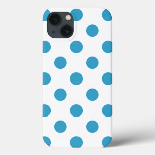 Peacock Blue Polka Dots Circles iPhone 13 Hoesje