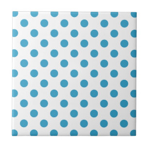 Peacock Blue Polka Dots Circles Tegeltje