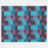 peacock blue, purple, topaz blue and thunder fleece deken (Voorkant (Horizontaal))