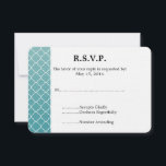 Peacock Blue Quatrefoil Wedding RSVP<br><div class="desc">Peacock Blue Quatrefoil chic Wedding rsvp</div>