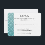 Peacock Blue Quatrefoil Wedding RSVP<br><div class="desc">Peacock Blue Quatrefoil chic Wedding rsvp</div>