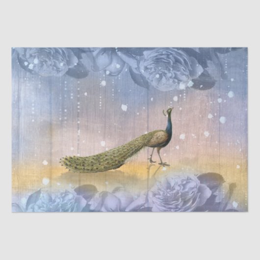  Peacock Blue Rozen ontkoppeling Tissuepapier (Voorkant)