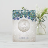Peacock Blue Silver OH Snap Mariage Hashtag Cartes (Debout devant)
