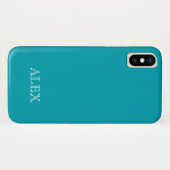 PEACOCK BLUE Solid Arrière - plan iPhone X Coque (Dos (Horizontal))