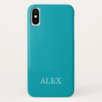 PEACOCK BLUE Solid Arrière - plan iPhone X Coque