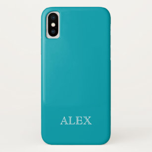 PEACOCK BLUE Solid Arrière - plan iPhone X Coque