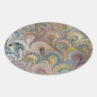 Peacock Bouquet Ovale Sticker