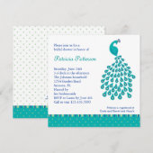 Peacock Bridal Shower Invitation Kaart (Voorkant / Achterkant)