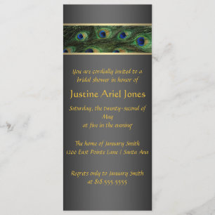 Peacock Bridal Shower Invitation Kaart