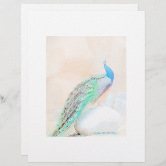 Peacock briefpapier (Voorkant / Achterkant)