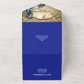 Peacock bruiloft & diner repetitie  chic all in one uitnodiging (Buitenkant)