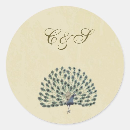 Peacock bruiloft gunst Stickers (Voorkant)