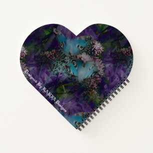 Peacock Butterflies in Paars door KABFA-Design Notitieboek