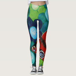 Peacock Butterfly en Flowers Painting Leggings