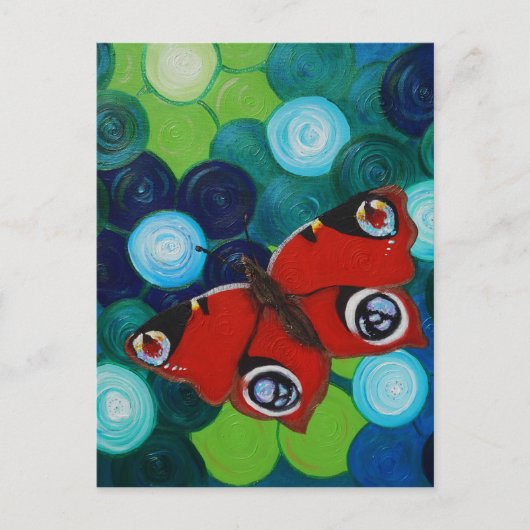 Peacock Butterfly Painting Briefkaart (Voorkant)