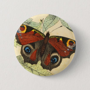 Peacock Butterfly Ronde Button 5,7 Cm