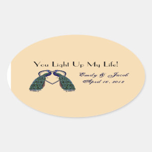  Peacock Candle Jar Favor Tags