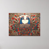 Peacock Canvas Prints: Authentieke Madhubani kunst