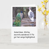 Peacock carte d'anniversaire humoristique pour ell (Fleur jaune)
