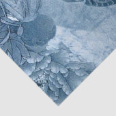 Peacock Chinoiserie Floral Blue White ontlepage Tissuepapier (Detail)