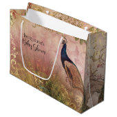 Peacock Chinoiserie Pioen Bloemen Baby Meisje Douc Groot Cadeauzakje (Voorkant Gekanteld)