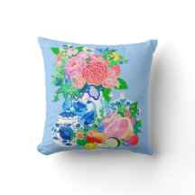 Peacock Chinoiserie vaas met pioenrozen en rozen 