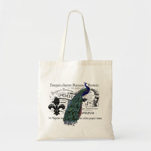 Peacock Collage Tote Bag (Voorkant)