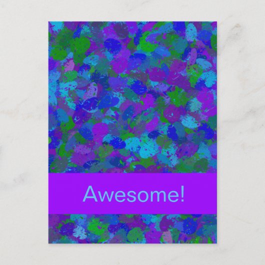 Peacock Color Splatter Briefkaart (Voorkant)