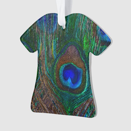 Peacock Coloré Plumes Etching Style (devant)