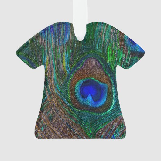 Peacock Coloré Plumes Etching Style (dos)