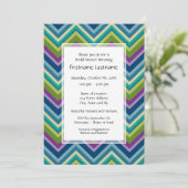 Peacock Colors Chevron Pattern Vrijgezellenfeest Kaart (Staand voorkant)