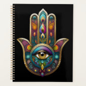 Peacock Colors Hamsa w/ Gold Third Eye (Devant)