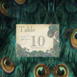 Peacock Colors Paisley Mariage Numéro de table<br><div class="desc">Turc Paisley Peacock Or Cuivre Bleu framboise pourpre rose et vert</div>