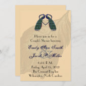  Peacock Couple's Shower Invitations Kaart (Voorkant / Achterkant)