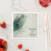  Peacock Damask Gepersonaliseerde bruiloft Servet (Insitu)