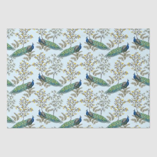 Peacock Damask Patroonpapier Tissuepapier (Voorkant)