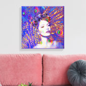 Peacock Dance Canvas Afdruk (Insitu (Woonkamer))