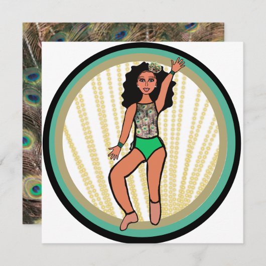 Peacock Dancer B Feestdagenkaart (Voorkant / Achterkant)