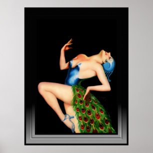 Peacock Dancer van Earle Kulp Bergey Poster