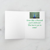 Peacock de couleur brillante, carte d'anniversaire (Intérieur)