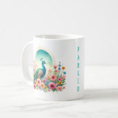Peacock de l'aquarelle de printemps - Kid Mug (Devant gauche)