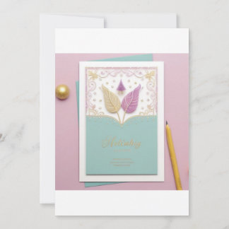 Peacock Decorated Wedding Invitation Kaart