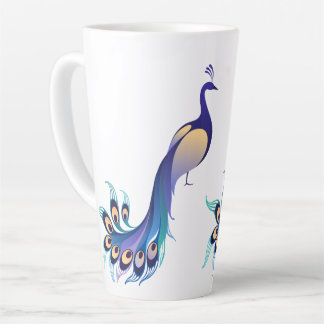 Peacock Design Art Latte Mok
